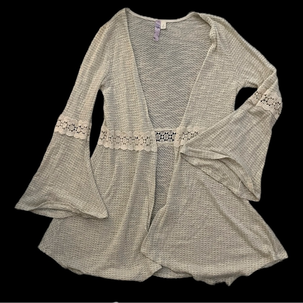 Flowy long lace cardigan